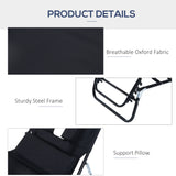 Steel Folding Sun Lounger With Face Hole And 4-Position Adjustable Backrest - Velmora