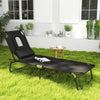 Steel Folding Sun Lounger With Face Hole And 4-Position Adjustable Backrest - Velmora
