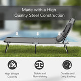 Steel Folding Sun Lounger With Face Hole And 4-Position Adjustable Backrest - Velmora