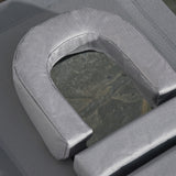 Steel Folding Sun Lounger With Face Hole And 4-Position Adjustable Backrest - Velmora