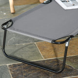 Steel Folding Sun Lounger With Face Hole And 4-Position Adjustable Backrest - Velmora