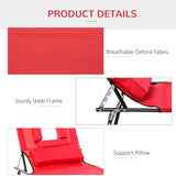 Steel Folding Sun Lounger With Face Hole And 4-Position Adjustable Backrest - Velmora