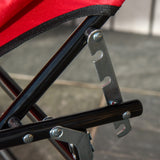 Steel Folding Sun Lounger With Face Hole And 4-Position Adjustable Backrest - Velmora