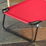 Steel Folding Sun Lounger With Face Hole And 4-Position Adjustable Backrest - Velmora