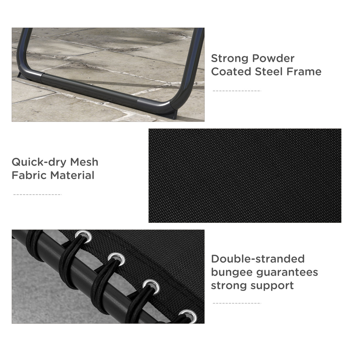 Steel Folding Sun Lounger in Set of 2 With 4-Position Backs - Velmora