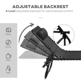 Steel Folding Sun Lounger in Set of 2 With 4-Position Backs - Velmora