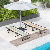 Steel Folding Sun Lounger in Set of 2 With 4-Position Backs - Velmora