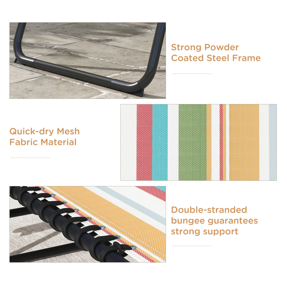 Steel Folding Sun Lounger in Set of 2 With 4-Position Backs - Velmora