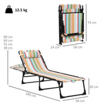 Steel Folding Sun Lounger in Set of 2 With 4-Position Backs - Velmora