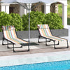 Steel Folding Sun Lounger in Set of 2 With 4-Position Backs - Velmora