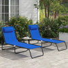Steel Folding Sun Lounger in Set of 2 With 4-Position Backs - Velmora