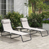 Steel Folding Sun Lounger in Set of 2 With 4-Position Backs - Velmora