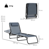 Steel Folding Sun Lounger in Set of 2 With 4-Position Backs - Velmora