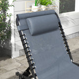 Steel Folding Sun Lounger in Set of 2 With 4-Position Backs - Velmora