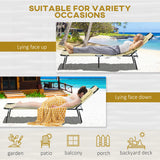 Steel Folding Sun Lounger in Set of 2 With Face Hole And 4-Position Adjustable Backrest - Velmora