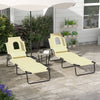 Steel Folding Sun Lounger in Set of 2 With Face Hole And 4-Position Adjustable Backrest - Velmora
