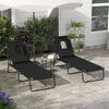 Steel Folding Sun Lounger in Set of 2 With Face Hole And 4-Position Adjustable Backrest - Velmora