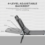 Steel Folding Sun Lounger in Set of 2 With Face Hole And 4-Position Adjustable Backrest - Velmora