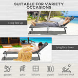 Steel Folding Sun Lounger in Set of 2 With Face Hole And 4-Position Adjustable Backrest - Velmora