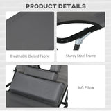 Steel Folding Sun Lounger in Set of 2 With Face Hole And 4-Position Adjustable Backrest - Velmora
