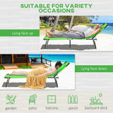 Steel Folding Sun Lounger in Set of 2 With Face Hole And 4-Position Adjustable Backrest - Velmora