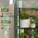 Steel Frame Garden Greenhouse 143cm Wide With 6 Shelves - Velmora