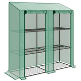 Steel Frame Garden Greenhouse 143cm Wide With 6 Shelves - Velmora