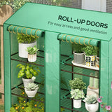 Steel Frame Garden Greenhouse 143cm Wide With 6 Shelves - Velmora