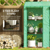 Steel Frame Garden Greenhouse 143cm Wide With 6 Shelves - Velmora