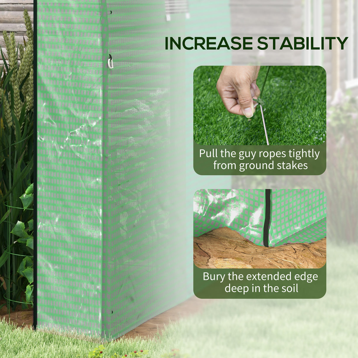 Steel Frame Garden Greenhouse 180cm Wide - Velmora