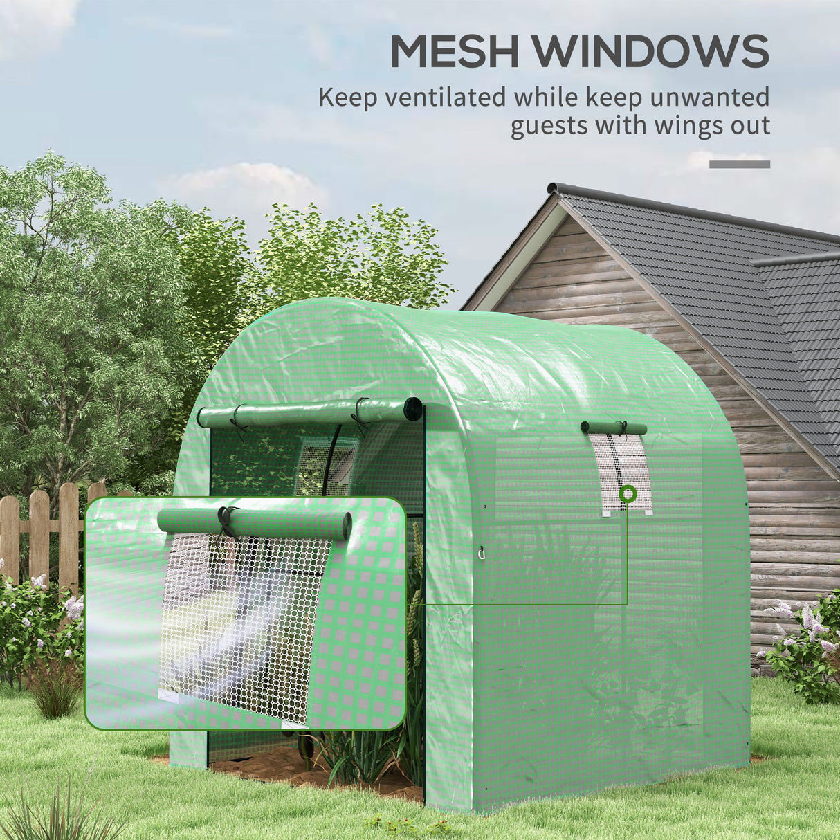 Steel Frame Garden Greenhouse 180cm Wide - Velmora
