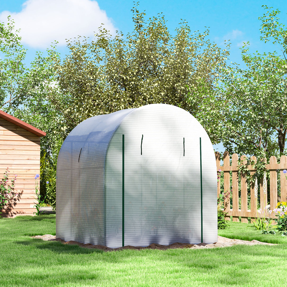 Steel Frame Garden Greenhouse 180cm Wide - Velmora