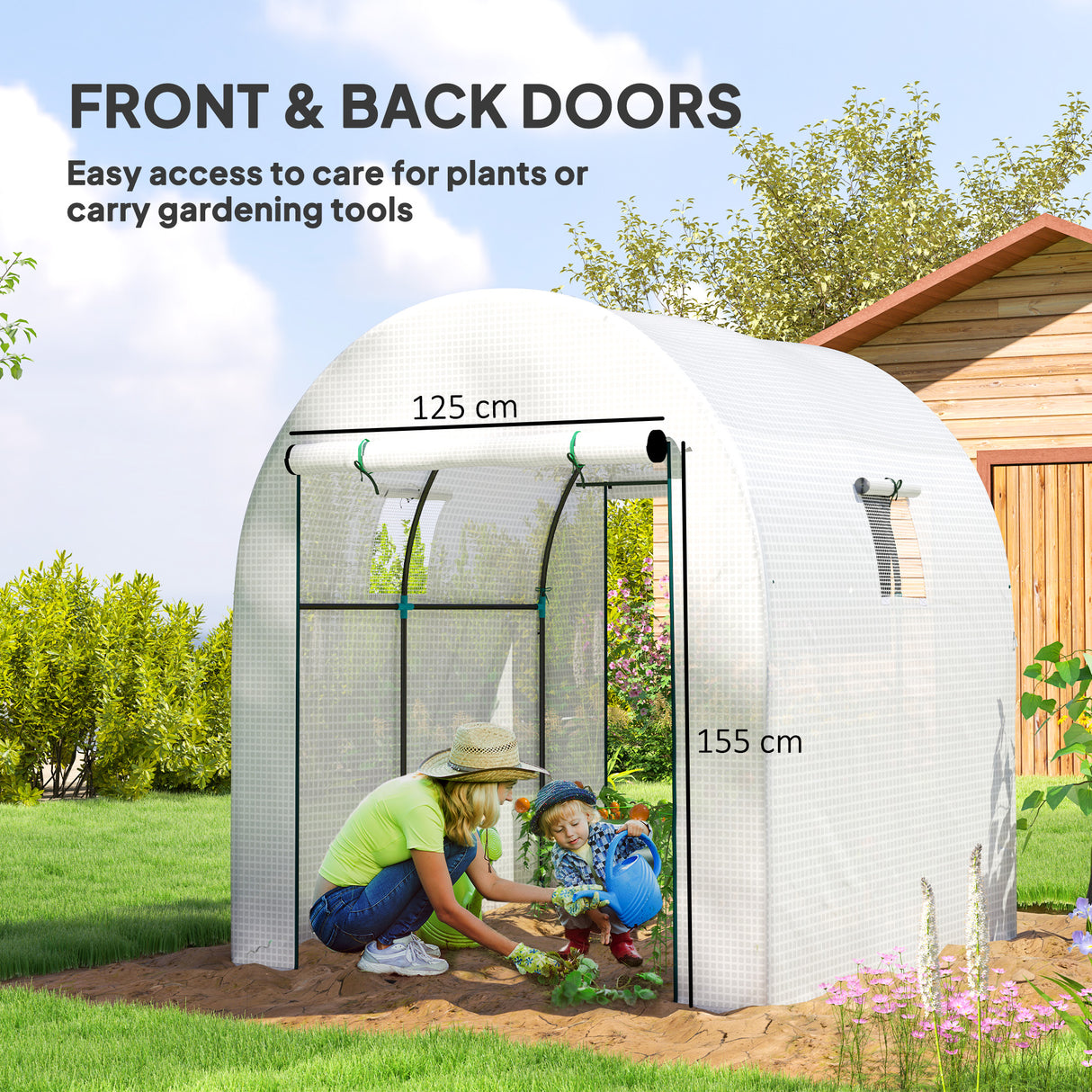 Steel Frame Garden Greenhouse 180cm Wide - Velmora