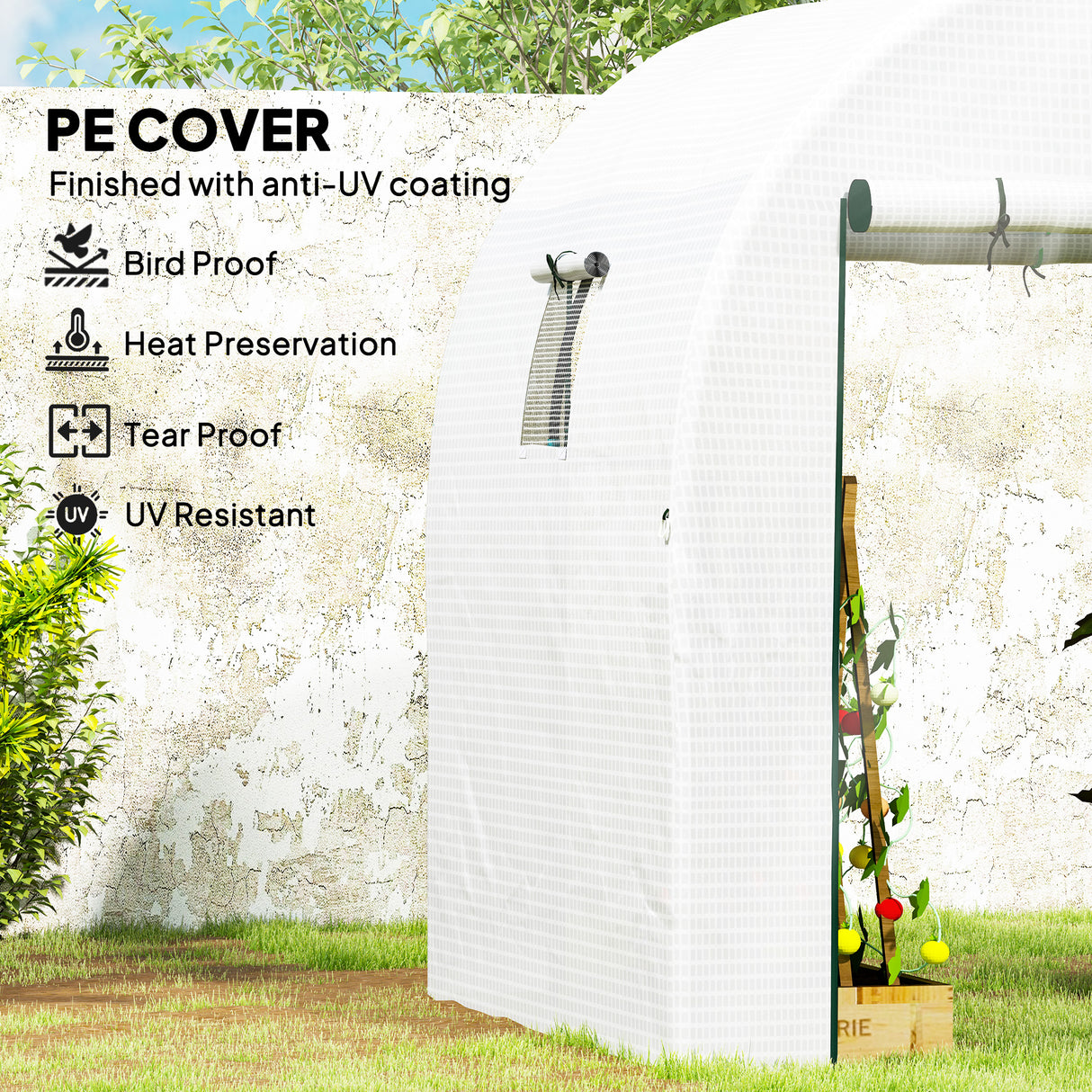 Steel Frame Garden Greenhouse 180cm Wide - Velmora