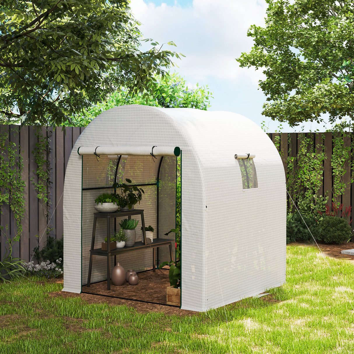 Steel Frame Garden Greenhouse 180cm Wide - Velmora