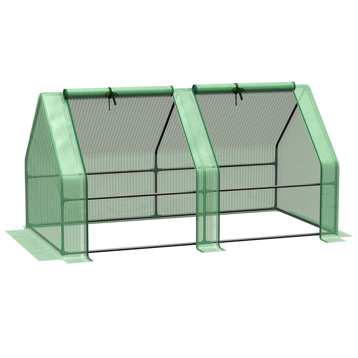 Steel Frame Garden Greenhouse 180cm Wide With Zipped Door - Velmora