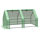 Steel Frame Garden Greenhouse 180cm Wide With Zipped Door - Velmora