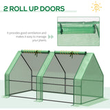 Steel Frame Garden Greenhouse 180cm Wide With Zipped Door - Velmora