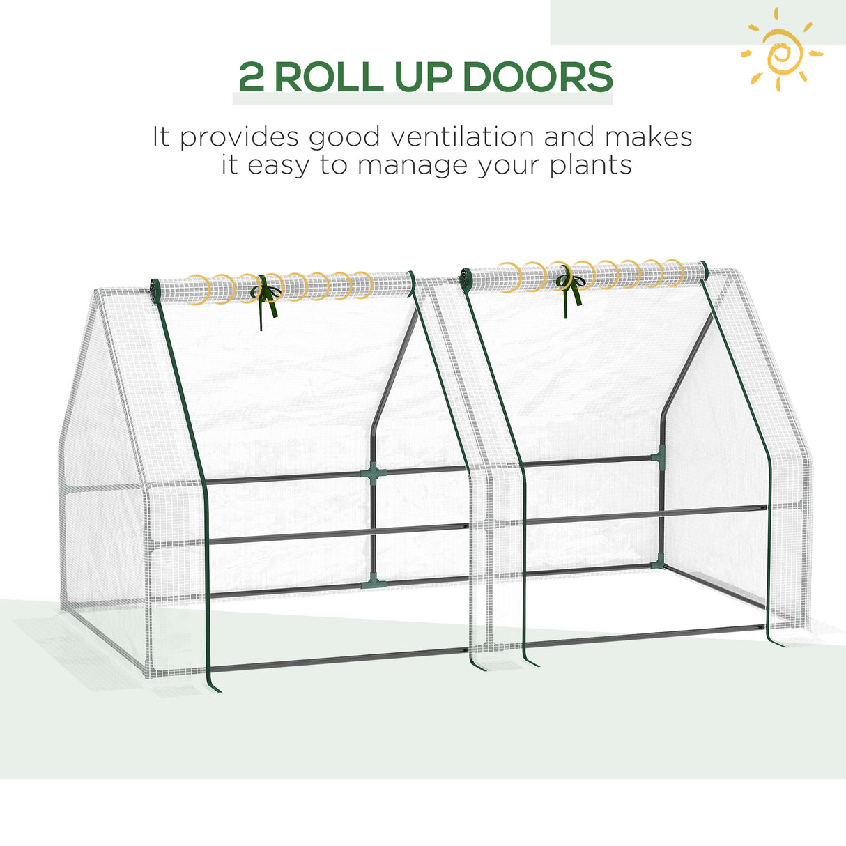 Steel Frame Garden Greenhouse 180cm Wide With Zipped Door - Velmora