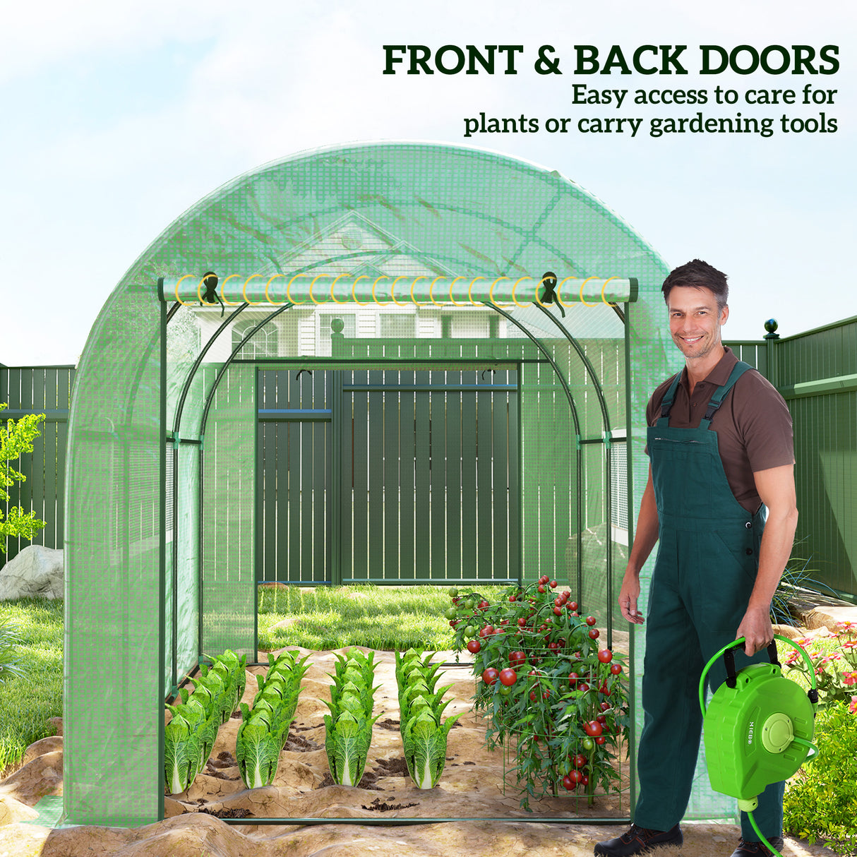 Steel Frame Garden Greenhouse 200cm Wide - Velmora