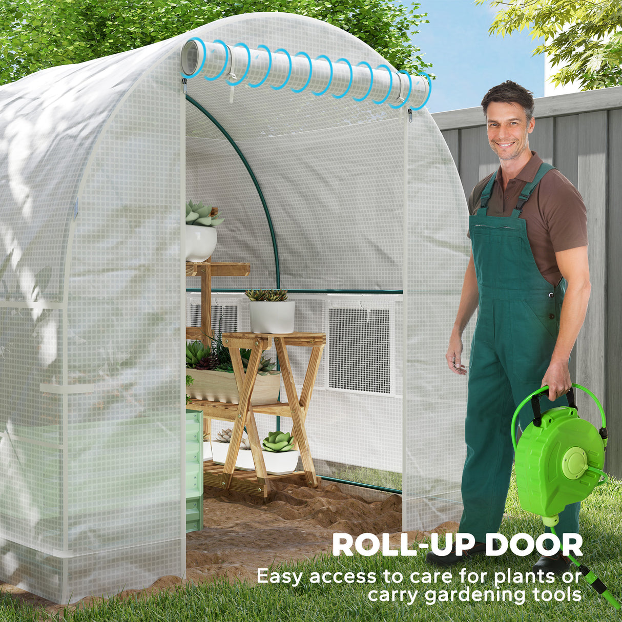 Steel Frame Garden Greenhouse 200cm Wide - Velmora