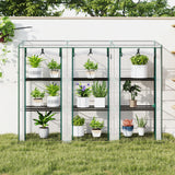 Steel Frame Garden Greenhouse 215cm Wide With 9 Shelves - Velmora
