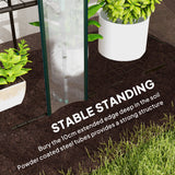 Steel Frame Garden Greenhouse 215cm Wide With 9 Shelves - Velmora