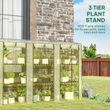 Steel Frame Garden Greenhouse 215cm Wide With 9 Shelves - Velmora