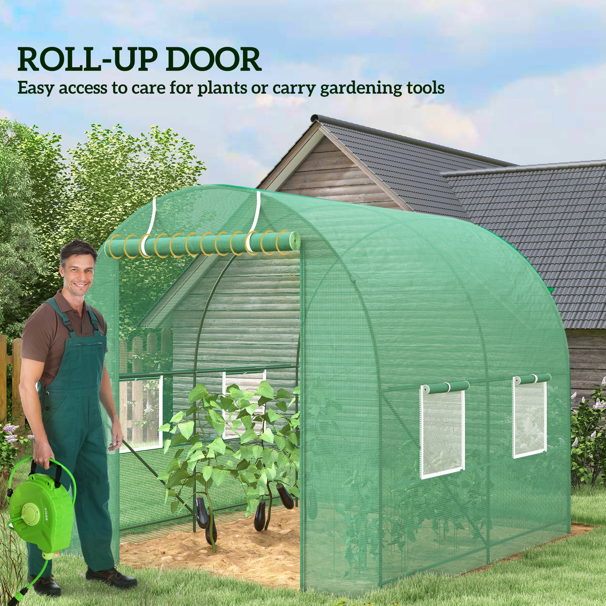 Steel Frame Garden Greenhouse 245cm Length - Velmora