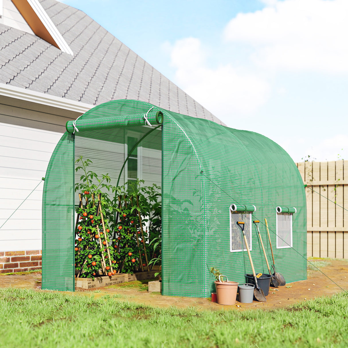 Steel Frame Garden Greenhouse 245cm Length - Velmora