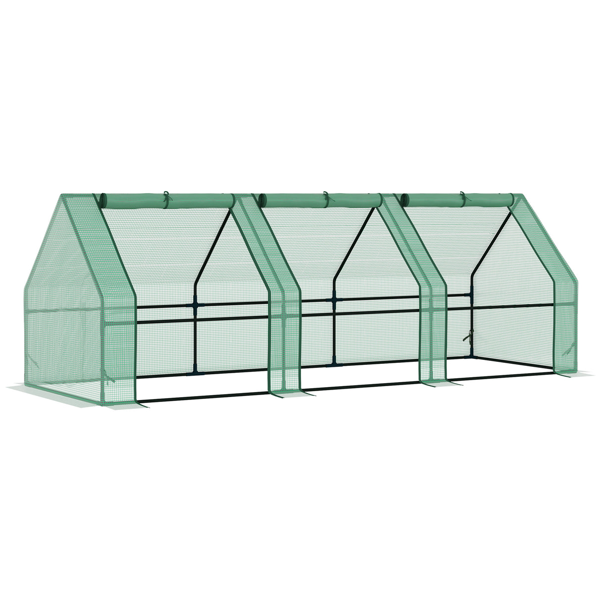 Steel Frame Garden Greenhouse 270cm Wide With Zipped Door - Velmora