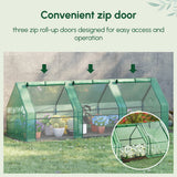 Steel Frame Garden Greenhouse 270cm Wide With Zipped Door - Velmora