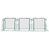 Steel Frame Garden Greenhouse 295cm Length With Zipped Doors - Velmora