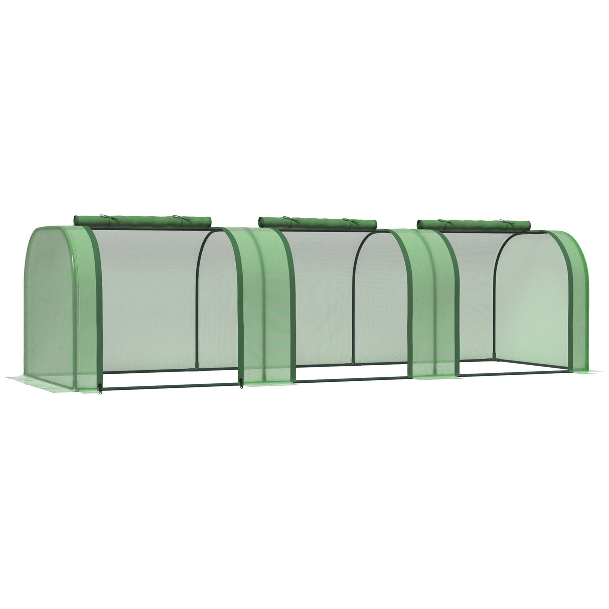 Steel Frame Garden Greenhouse 295cm Length With Zipped Doors - Velmora